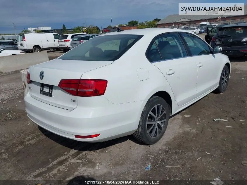 2015 Volkswagen Jetta Se VIN: 3VWD07AJXFM241004 Lot: 12119722