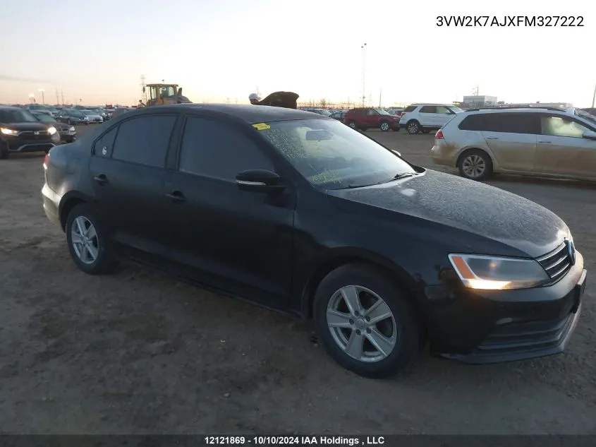 2015 Volkswagen Jetta Sedan VIN: 3VW2K7AJXFM327222 Lot: 12121869