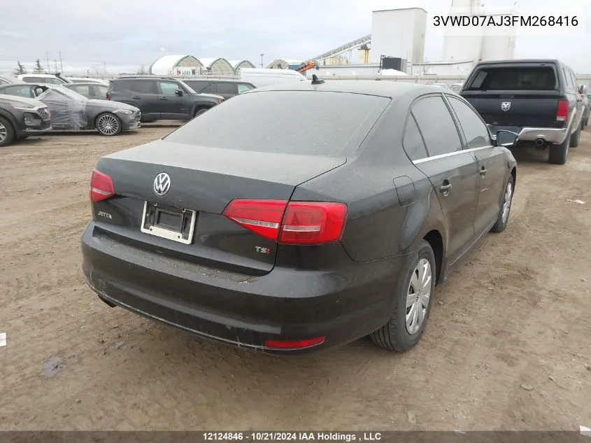 2015 Volkswagen Jetta Sedan VIN: 3VWD07AJ3FM268416 Lot: 12124846