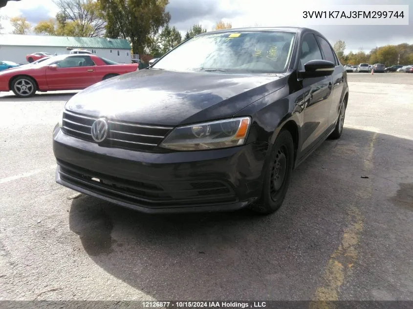 2015 Volkswagen Jetta S VIN: 3VW1K7AJ3FM299744 Lot: 12126877