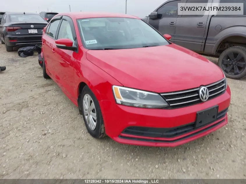 2015 Volkswagen Jetta Sedan VIN: 3VW2K7AJ1FM239384 Lot: 12128342