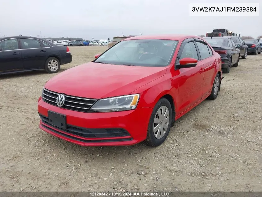 2015 Volkswagen Jetta Sedan VIN: 3VW2K7AJ1FM239384 Lot: 12128342