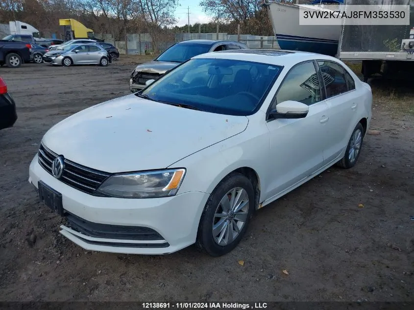 2015 Volkswagen Jetta Sedan VIN: 3VW2K7AJ8FM353530 Lot: 12138691