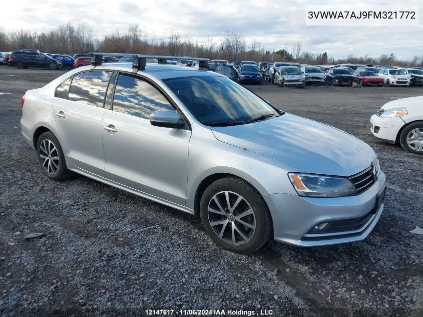 2015 Volkswagen Jetta Sedan VIN: 3VWWA7AJ9FM321772 Lot: 12147617