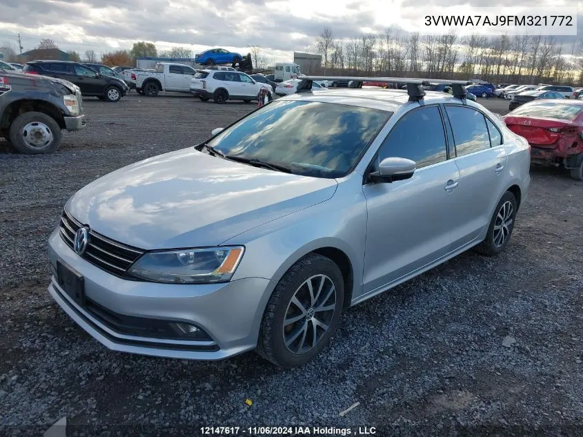 2015 Volkswagen Jetta Sedan VIN: 3VWWA7AJ9FM321772 Lot: 12147617