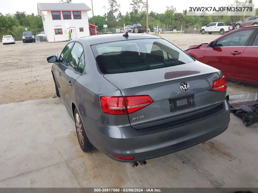 3VW2K7AJ0FM353778 2015 Volkswagen Jetta 2.0L S