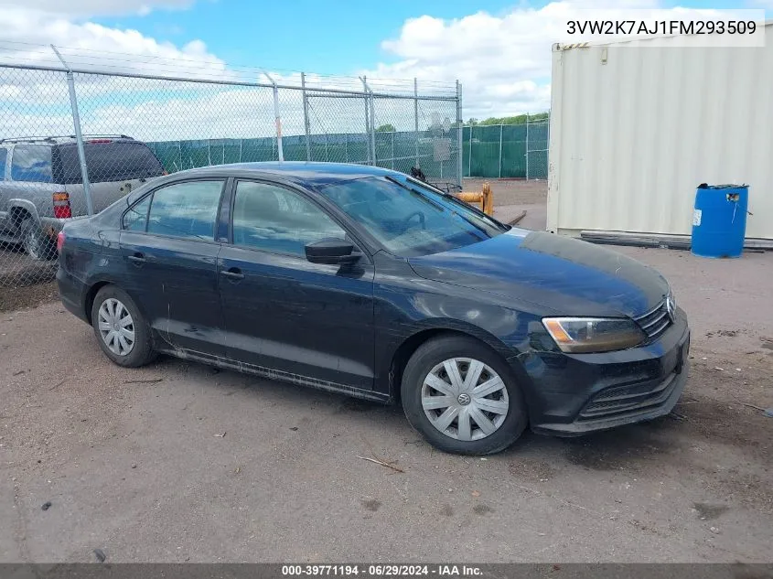 3VW2K7AJ1FM293509 2015 Volkswagen Jetta 2.0L S