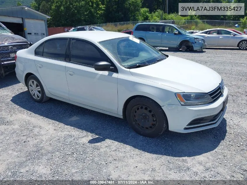 3VWLA7AJ3FM335427 2015 Volkswagen Jetta 2.0L Tdi S