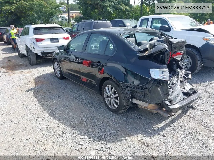 2015 Volkswagen Jetta 1.8T Se VIN: 3VWD07AJ1FM338723 Lot: 39996929