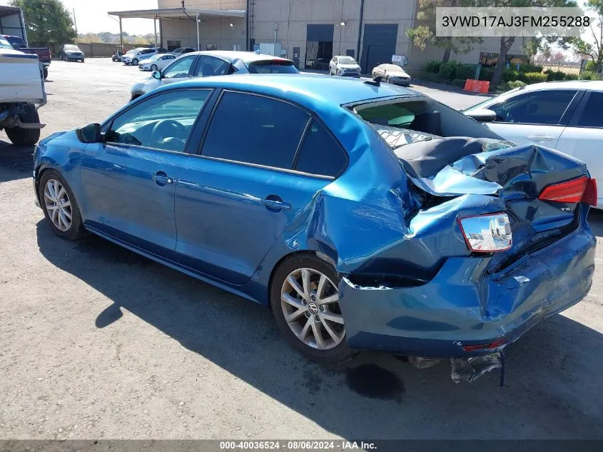 3VWD17AJ3FM255288 2015 Volkswagen Jetta 1.8T Se