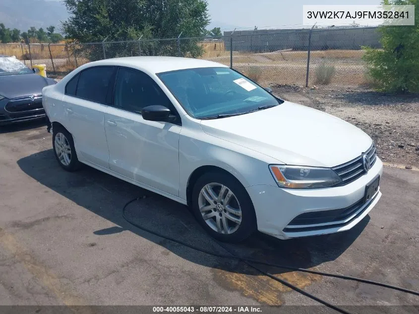 2015 Volkswagen Jetta 2.0L S VIN: 3VW2K7AJ9FM352841 Lot: 40055043