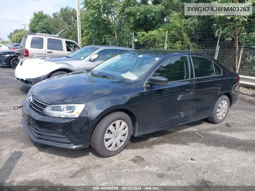 3VW2K7AJ8FM403763 2015 Volkswagen Jetta 2.0L S