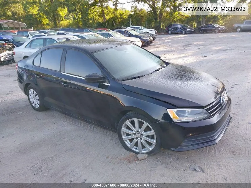 2015 Volkswagen Jetta 2.0L S VIN: 3VW2K7AJ2FM333693 Lot: 40071608