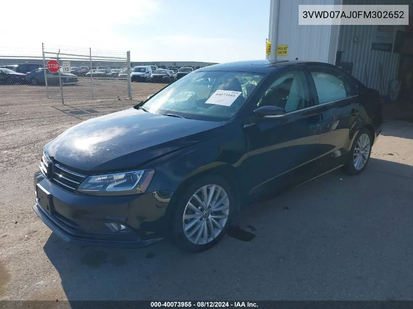 3VWD07AJ0FM302652 2015 Volkswagen Jetta 1.8T Se