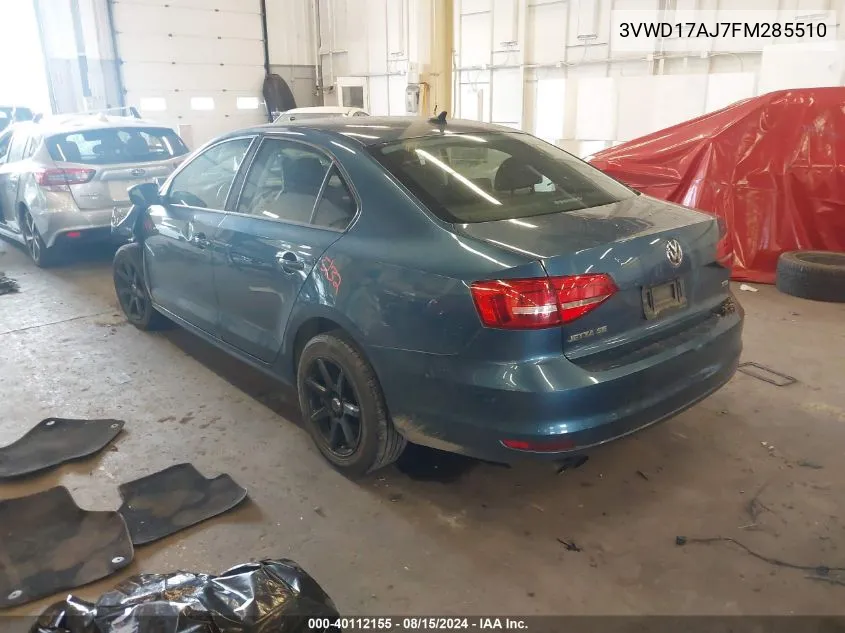 3VWD17AJ7FM285510 2015 Volkswagen Jetta 1.8T Se