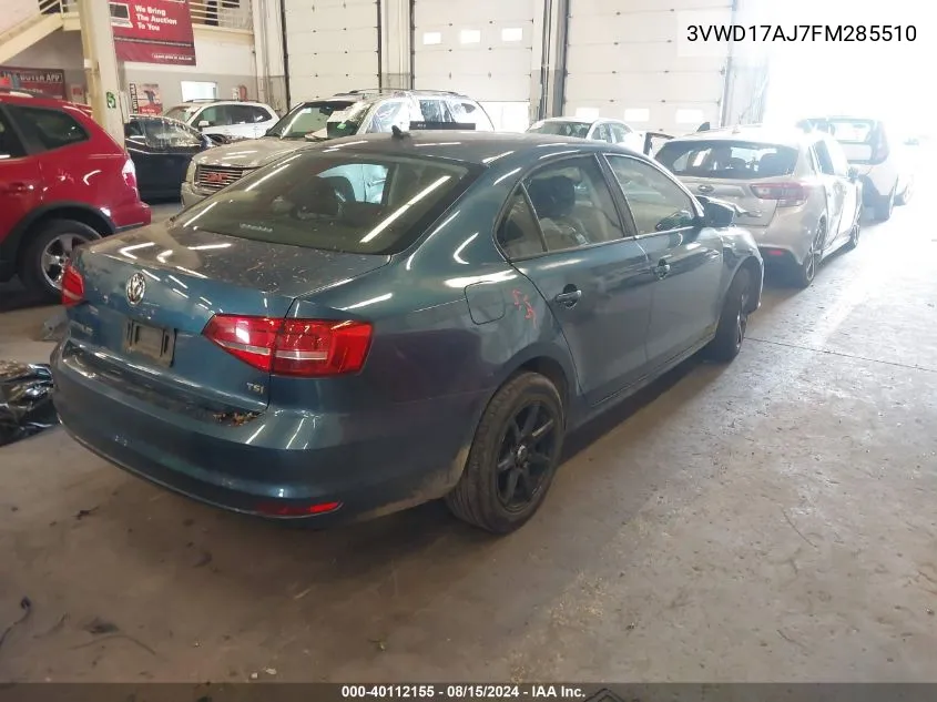 3VWD17AJ7FM285510 2015 Volkswagen Jetta 1.8T Se