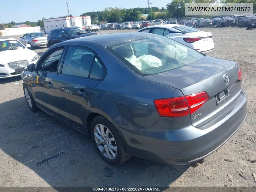 3VW2K7AJ7FM240572 2015 Volkswagen Jetta 2.0L S