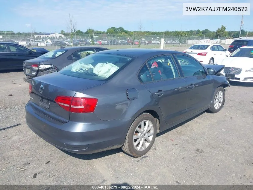 3VW2K7AJ7FM240572 2015 Volkswagen Jetta 2.0L S