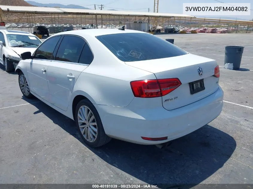 2015 Volkswagen Jetta 1.8T Se VIN: 3VWD07AJ2FM404082 Lot: 40191039