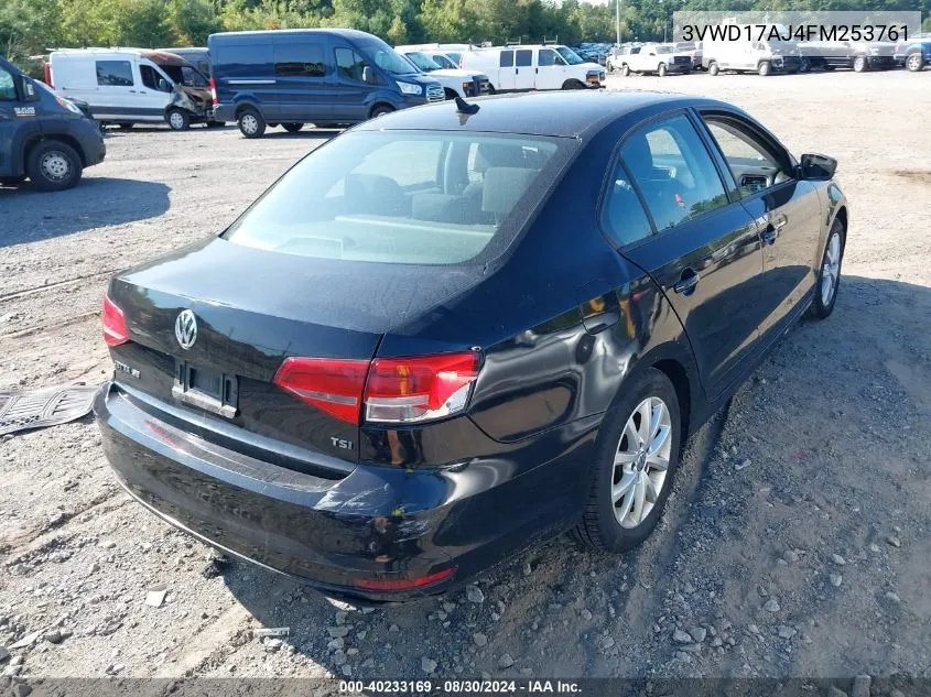 2015 Volkswagen Jetta 1.8T Se VIN: 3VWD17AJ4FM253761 Lot: 40233169