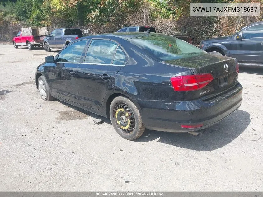 3VWL17AJXFM318687 2015 Volkswagen Jetta 1.8T Sel