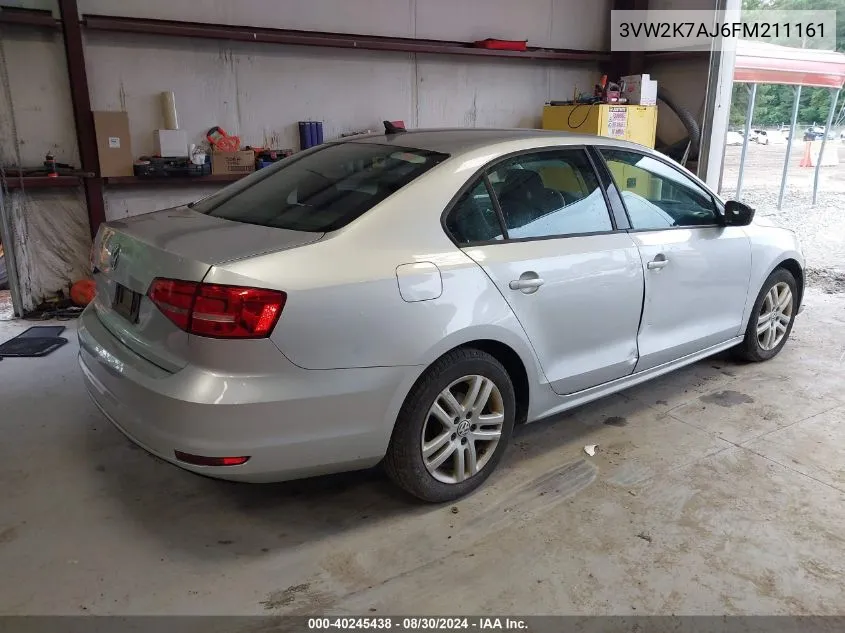 3VW2K7AJ6FM211161 2015 Volkswagen Jetta 2.0L S