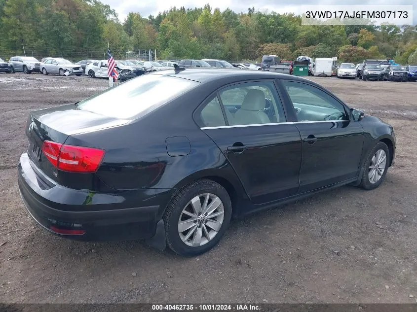 2015 Volkswagen Jetta 1.8T Se VIN: 3VWD17AJ6FM307173 Lot: 40462735