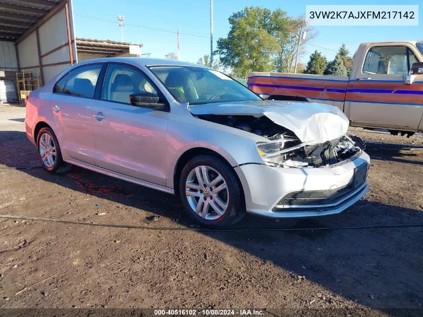 3VW2K7AJXFM217142 2015 Volkswagen Jetta 2.0L S