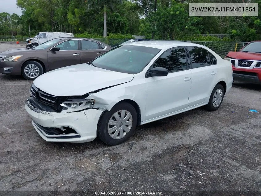 3VW2K7AJ1FM401854 2015 Volkswagen Jetta S