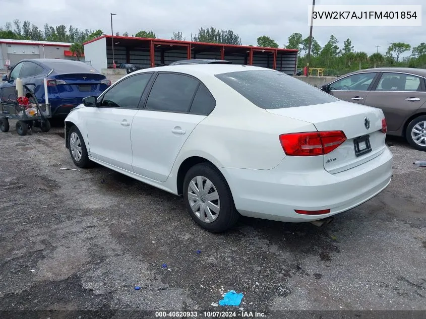 3VW2K7AJ1FM401854 2015 Volkswagen Jetta S