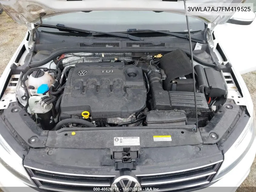 3VWLA7AJ7FM419525 2015 Volkswagen Jetta 2.0L Tdi Se