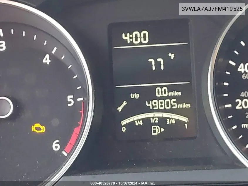 3VWLA7AJ7FM419525 2015 Volkswagen Jetta 2.0L Tdi Se