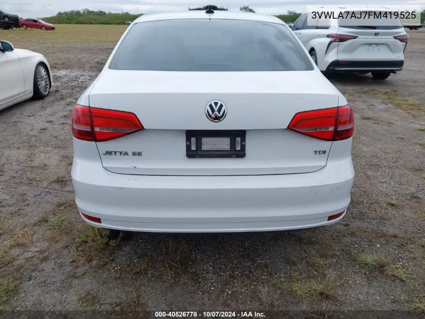 2015 Volkswagen Jetta 2.0L Tdi Se VIN: 3VWLA7AJ7FM419525 Lot: 40526778