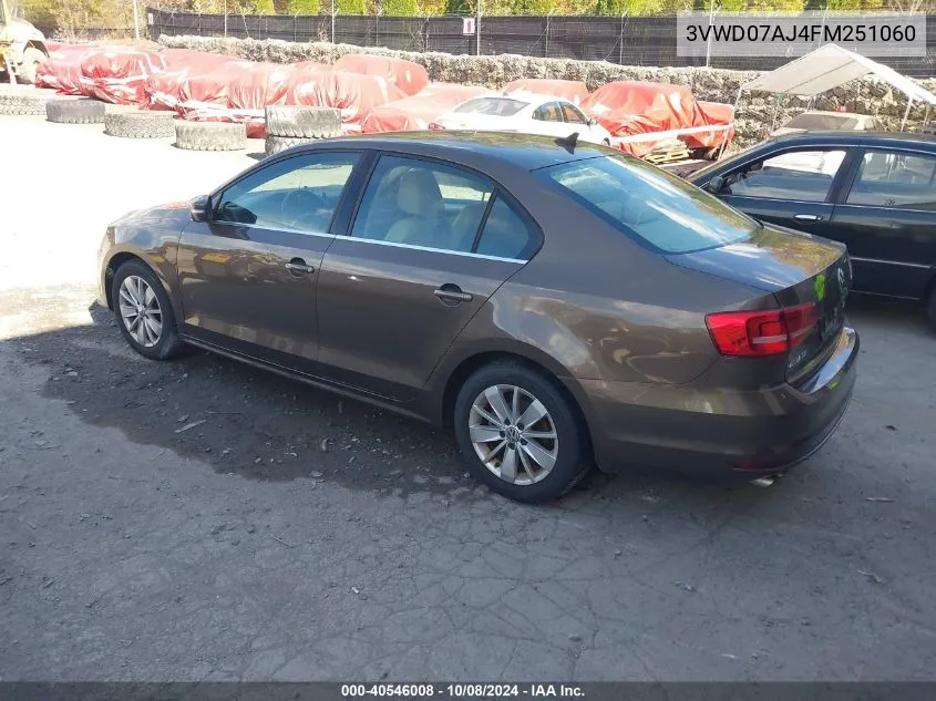 2015 Volkswagen Jetta 1.8T Se VIN: 3VWD07AJ4FM251060 Lot: 40546008