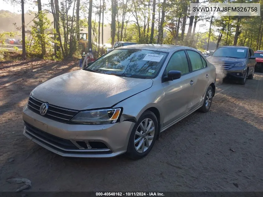 2015 Volkswagen Jetta Se VIN: 3VWD17AJ8FM326758 Lot: 40548162