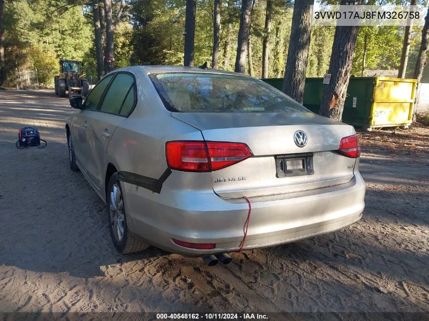 2015 Volkswagen Jetta Se VIN: 3VWD17AJ8FM326758 Lot: 40548162