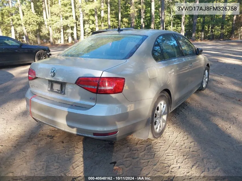 2015 Volkswagen Jetta Se VIN: 3VWD17AJ8FM326758 Lot: 40548162