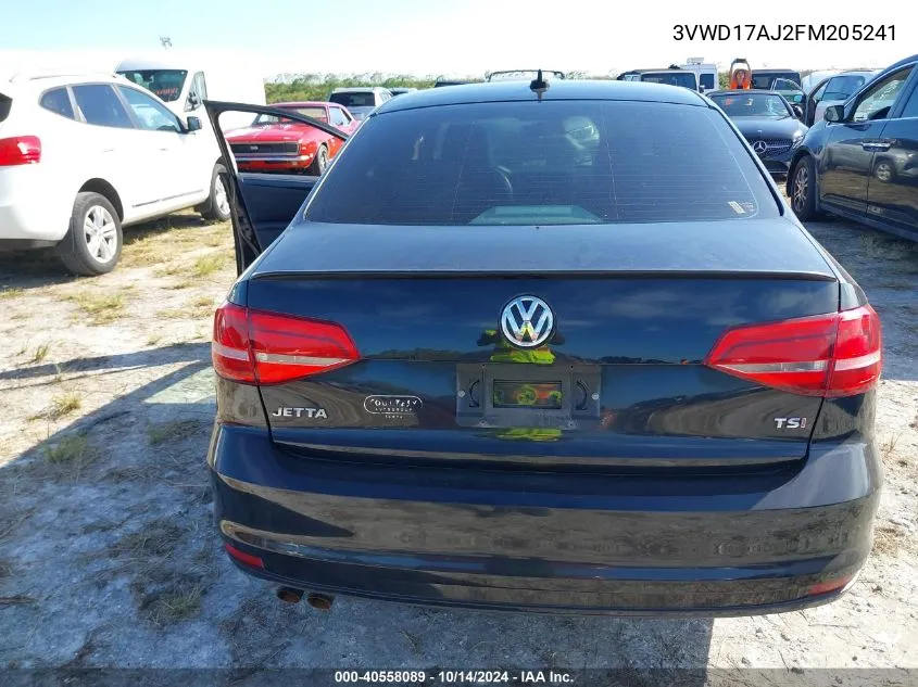 2015 Volkswagen Jetta 1.8T Sport VIN: 3VWD17AJ2FM205241 Lot: 40558089