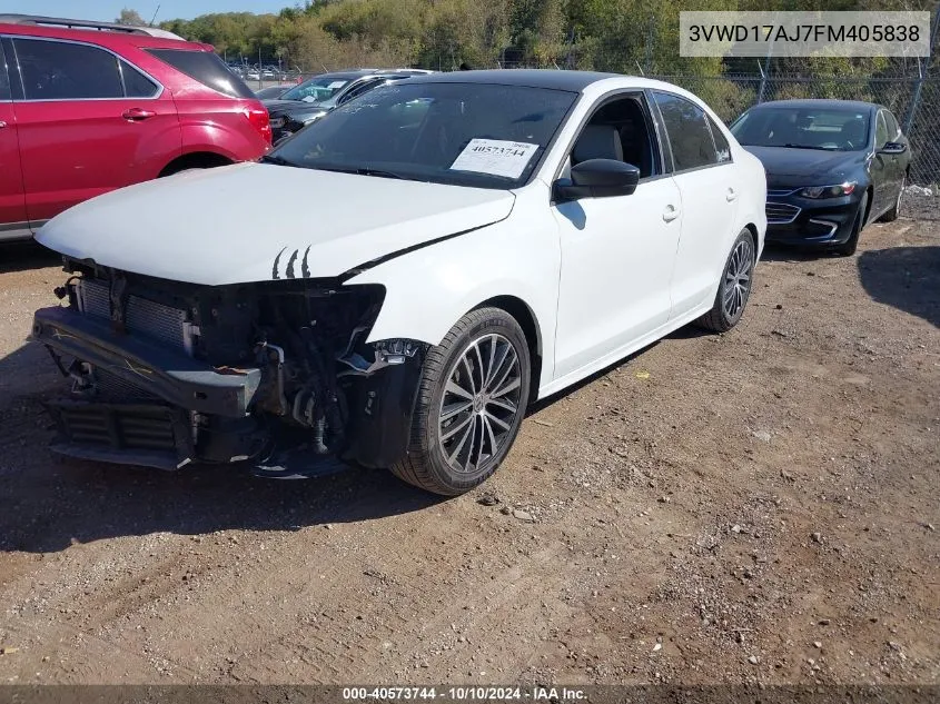 2015 Volkswagen Jetta 1.8T Sport VIN: 3VWD17AJ7FM405838 Lot: 40573744