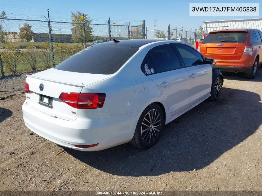 2015 Volkswagen Jetta 1.8T Sport VIN: 3VWD17AJ7FM405838 Lot: 40573744