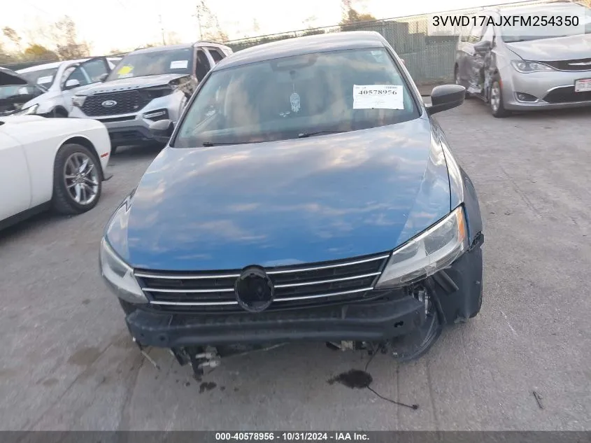 2015 Volkswagen Jetta 1.8T Se VIN: 3VWD17AJXFM254350 Lot: 40578956