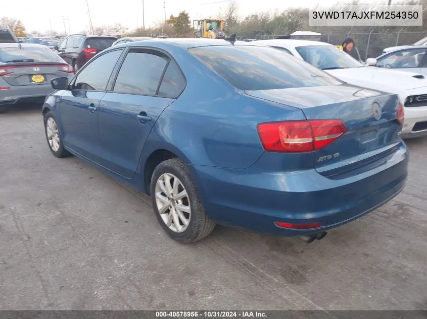 2015 Volkswagen Jetta 1.8T Se VIN: 3VWD17AJXFM254350 Lot: 40578956