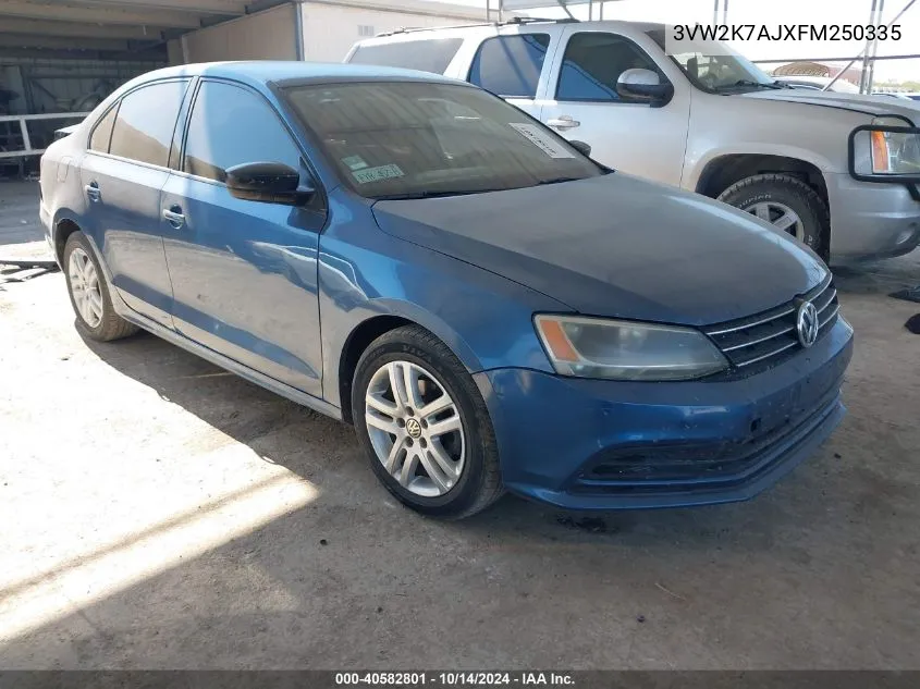 2015 Volkswagen Jetta 2.0L S VIN: 3VW2K7AJXFM250335 Lot: 40582801