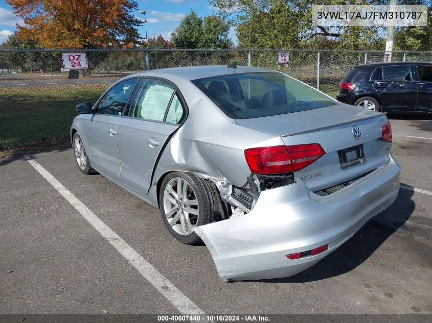 2015 Volkswagen Jetta 1.8T Sel VIN: 3VWL17AJ7FM310787 Lot: 40607440