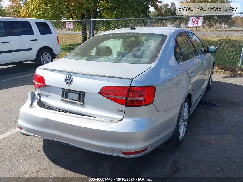 2015 Volkswagen Jetta 1.8T Sel VIN: 3VWL17AJ7FM310787 Lot: 40607440