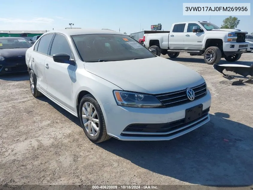 2015 Volkswagen Jetta 1.8T Se VIN: 3VWD17AJ0FM269956 Lot: 40620009