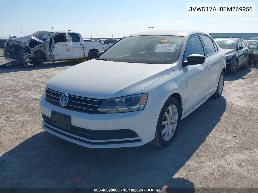 2015 Volkswagen Jetta 1.8T Se VIN: 3VWD17AJ0FM269956 Lot: 40620009