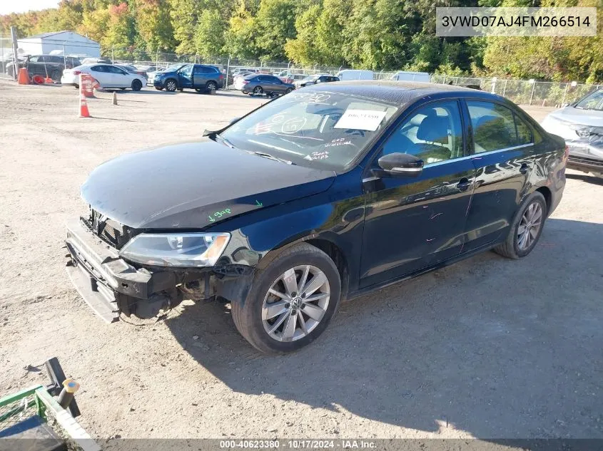 2015 Volkswagen Jetta Se VIN: 3VWD07AJ4FM266514 Lot: 40623380