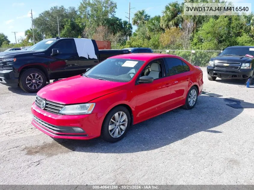 2015 Volkswagen Jetta 1.8T Sport VIN: 3VWD17AJ4FM416540 Lot: 40641288