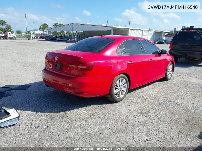 2015 Volkswagen Jetta 1.8T Sport VIN: 3VWD17AJ4FM416540 Lot: 40641288